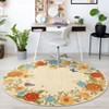 Vintage Floral Scalloped Area Rug Machine Washable Rug Stain Resistant Easy Cleaning Carpet Non Slip Soft Low Pile Folding Floor Cover For Home - 3 of 4