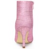Allegra K Women's Plaid Pointed Toe Side Zip Stiletto Heel Ankle Boots - 3 of 4