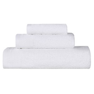 Honeycomb Waffle Border Cotton Medium Weight Towel Set by Blue Nile Mills - 1 of 4