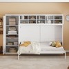 NicBex Queen Size Murphy Bed 117.5" Wooden Frame Murphy Bed Cabinet Queen Wall Bed with Spacious Cabinets for Living Room - 3 of 4