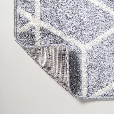 Modern Geometric Light Gray & White 8' x 10' Synthetic Area Rug