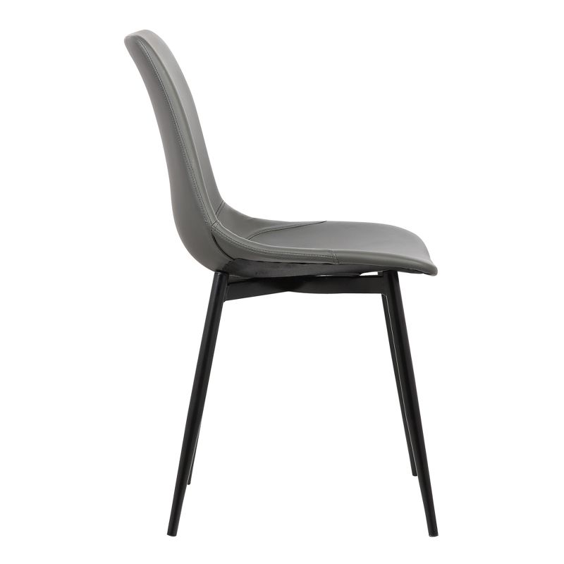 Monte Contemporary Dining Chair Faux Leather with Black Powder Coated Metal Legs - Armen Living, 5 of 9