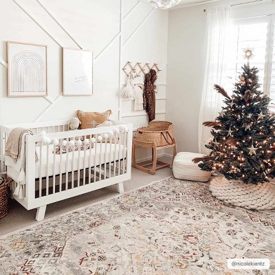 Newkirk Gray and Taupe Traditional 8' x 10' Area Rug