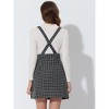 INSPIRE CHIC Women's Vintage Plaid Strap Braces Tweed Mini Suspender Skirt - 4 of 4