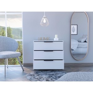 CAVINAS 3-Drawer Dresser,Modern Wide Chest of Drawers with Metal Handles,Freestanding Storage Cabinets for Living Room,Entryway - 1 of 4