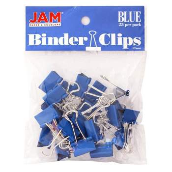 Jam Paper Binder Clips, Large, 41mm, Blue Binderclips, 12/Pack