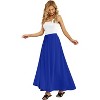 Women's Flowy High-Waist Maxi Skirt - Summer Pleated Long Skirt with Pockets Royal Blue - 3 of 4