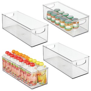 mDesign Plastic Baby Room Organizer Bin - Stackable Storage - 4 Pack - Clear, USA Made - 1 of 4