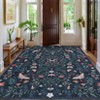 Floral Botanical Washable Rug for Living Room Soft Vintage Insect Butterfly Rugs Low Pile Carpet for Bedroom Dining Nursery Rug - 4 of 4