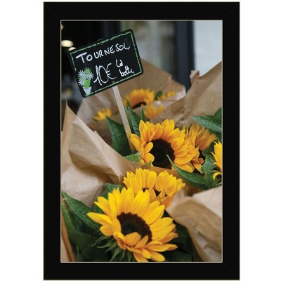 HomeRoots Sunflower Bouquet Black Framed Print Wall Art