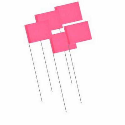 Bon Tool 84-845 Marking Flags 2.5-inch X 3.5-inch X 21-inch Fluorescent Pink(1000/Pkg)