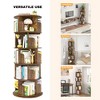 Aheaplus 4-tier/ 5-tier Corner Bookshelf for Home Office, 360 Rotating - 3 of 4