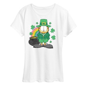 Women's - Garfield - Rainbow Shamrocks Short Sleeve Graphic T-Shirt - 1 of 4