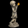 Northlight 18" Distressed Gray Girl with Cell Phone Solar Powered LED Lighted Outdoor Patio Garden Statue - 3 of 4