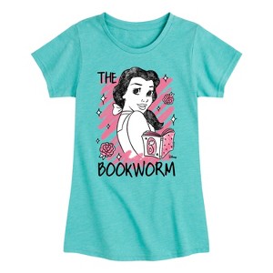 Girls' - Disney - Belle The Bookworm Fitted Short Sleeve Graphic T-Shirt - 1 of 4
