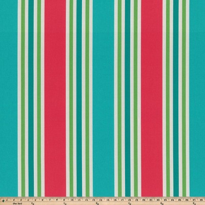 Aruba Stripe Turquoise and Coral Rectangular Outdoor Pillow Set