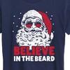 Women's - Instant Message - Believe In The Beard Christmas Santa Short Sleeve Graphic T-Shirt - 2 of 4