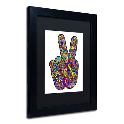 Trademark Fine Art -Kathy G. Ahrens 'Psychedelic Mehndi Peace Sign' Matted Framed Art