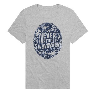 Men's Shark Week Officially Licensed Never Stop Swimming T-Shirt Athletic Heather 2X Large - 1 of 4