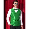 Lars Amadeus Men's V-Neck Slim Fit Double-Breasted Party Disco Prom Nightclub Sleeveless Sequin Vest - 2 of 4