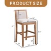 30.5 Inch Height Bar Stools set of 2, Rubber wood Frame,fabric Sponge cushion and Upholstered Barstools - Leovsnove - 3 of 4