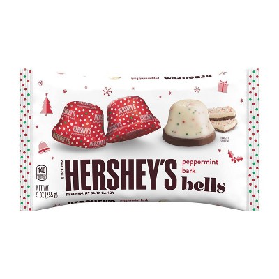 Hershey's Holiday Peppermint Bark Candy Bells - 9oz