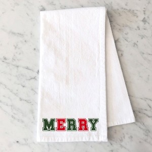 City Creek Prints Merry Red And Green Bold Tea Towels - White - 1 of 2