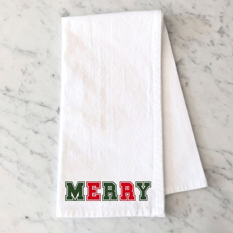 City Creek Prints Merry Red And Green Bold Tea Towels - White, 1 of 3