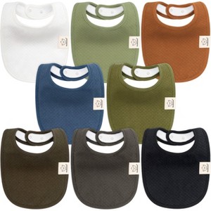 KeaBabies 8pk Organic Quin Baby Bibs for Drooling and Teething, Cotton Drool Bibs, Newborn Baby Boys, Baby Girls Bibs - 1 of 4