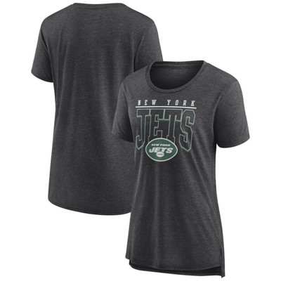 NFL New York Jets Women's Champ Caliber Heather Short Sleeve Scoop Neck Triblend T-Shirt - XL