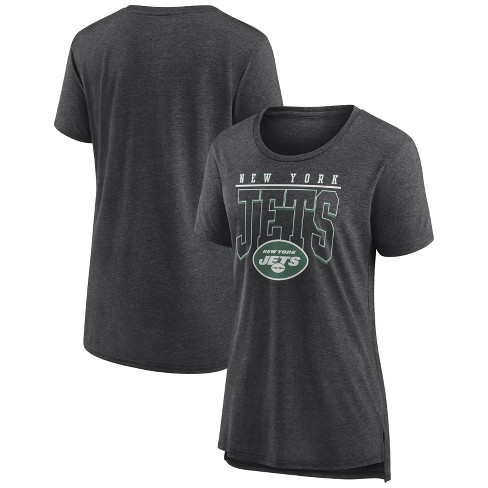 NFL New York Jets Women's Champ Caliber Heather Short Sleeve Scoop Neck Triblend T-Shirt - S