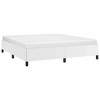 vidaXL King Bed Frame, Faux Leather Upholstered Platform Bed Frame, White, No Mattress - 2 of 4