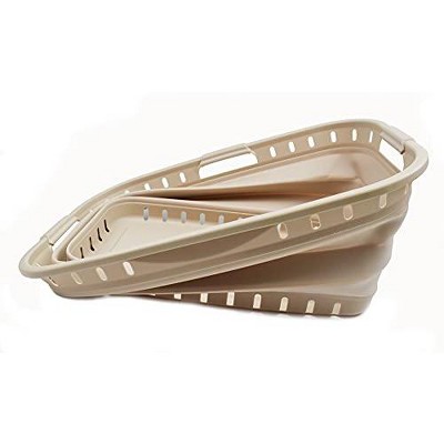 Apricot 44L Collapsible Plastic Laundry Basket with Comfort Grip Handles