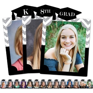 Big Dot of Happiness Silver Graduation 8 x 10 inches K-12 School Photo Holder - DIY Party Decor - Picturific Display - 1 of 4