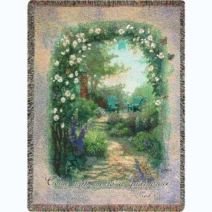 Manual Woodworks and Weavers Butterfly Tapestry Blanket – Inspirational Woven Throw with Morning Message - 1 of 3