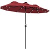 Outsunny 9.7' Double-sided Patio Umbrella with 3 Air Vents, Tilt and Crank, Outdoor Umbrella, Red - 4 of 4