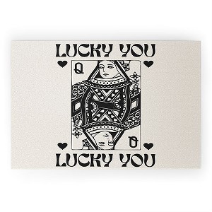 Cocoon Design Lucky you Queen of Hearts Black Welcome Mat - Deny Designs - 1 of 3