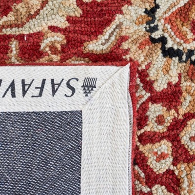 Chelsea Red and Ivory Hand-Hooked Wool Area Rug