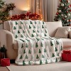 Lomsoe Green Christmas Trees Print Flannel Blanket - All Seasons Soft and Warm Throw Blanket for Napping, Camping, Travel, Office - 2 of 4