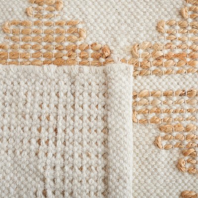 Ivory and Natural Hand-Knotted Wool Area Rug, 3' x 5'