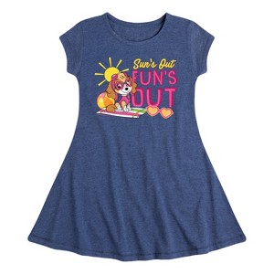 Girls' - Paw Patrol - Skye Suns Out Funs Out Fit & Flair Cap Sleeve Dress - 1 of 3