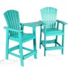Aoodor Tall Adirondack Chairs Set of 2, HDPE Patio Bar Stool with Connecting Tray,All-Weather Balcony Chair - 4 of 4