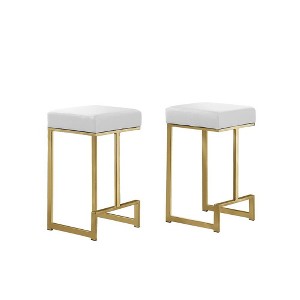 Best Master Furniture,Dorrington Faux Leather Backless Counter Height Stool (Set of 2) - 1 of 2