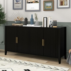 Accent Storage Cabinet Sideboard Wooden Cabinet with Metal Handles for Hallway, Entryway, Living Room - 1 of 4
