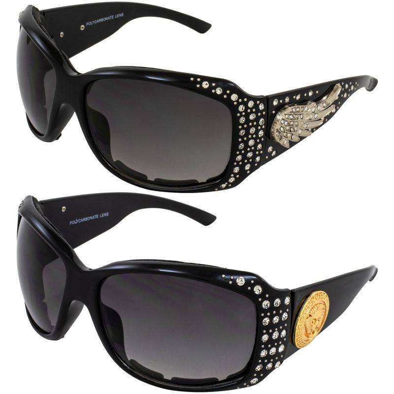 2 Pairs of Global Vision Eyewear Angel Assortment Women's Fashion Sunglasses with Smoke, Smoke Lenses, 1 of 7