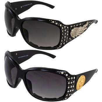 2 Pairs of Global Vision Eyewear Angel Assortment Women's Fashion Sunglasses with Smoke, Smoke Lenses