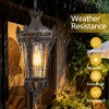DOMETOUR Antique Crown Outdoor Hanging Lantern, Waterproof Vintage Pendant Light with Ornate Metal & Glass for Patio, Garden, Porch, Entryway - 4 of 4