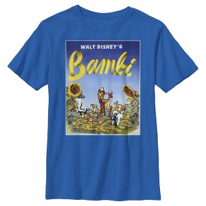 Boy's Bambi Classic Floral Movie Title Poster T-Shirt - 1 of 4