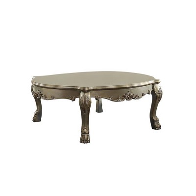 Dresden II Luxurious Antique Gold and Bone Square Coffee Table