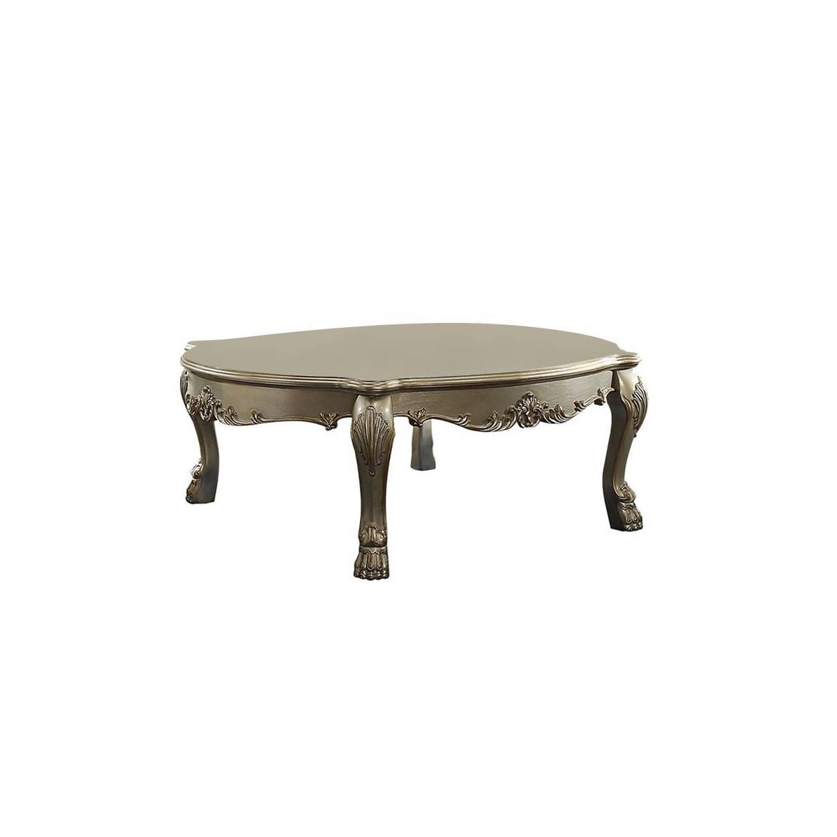 54" Dresden Ii Coffee Table Gold Patina/Bone - Acme Furniture: Handcrafted, Traditional Design, Curved Legs, Wood Composite - thumbnail 2